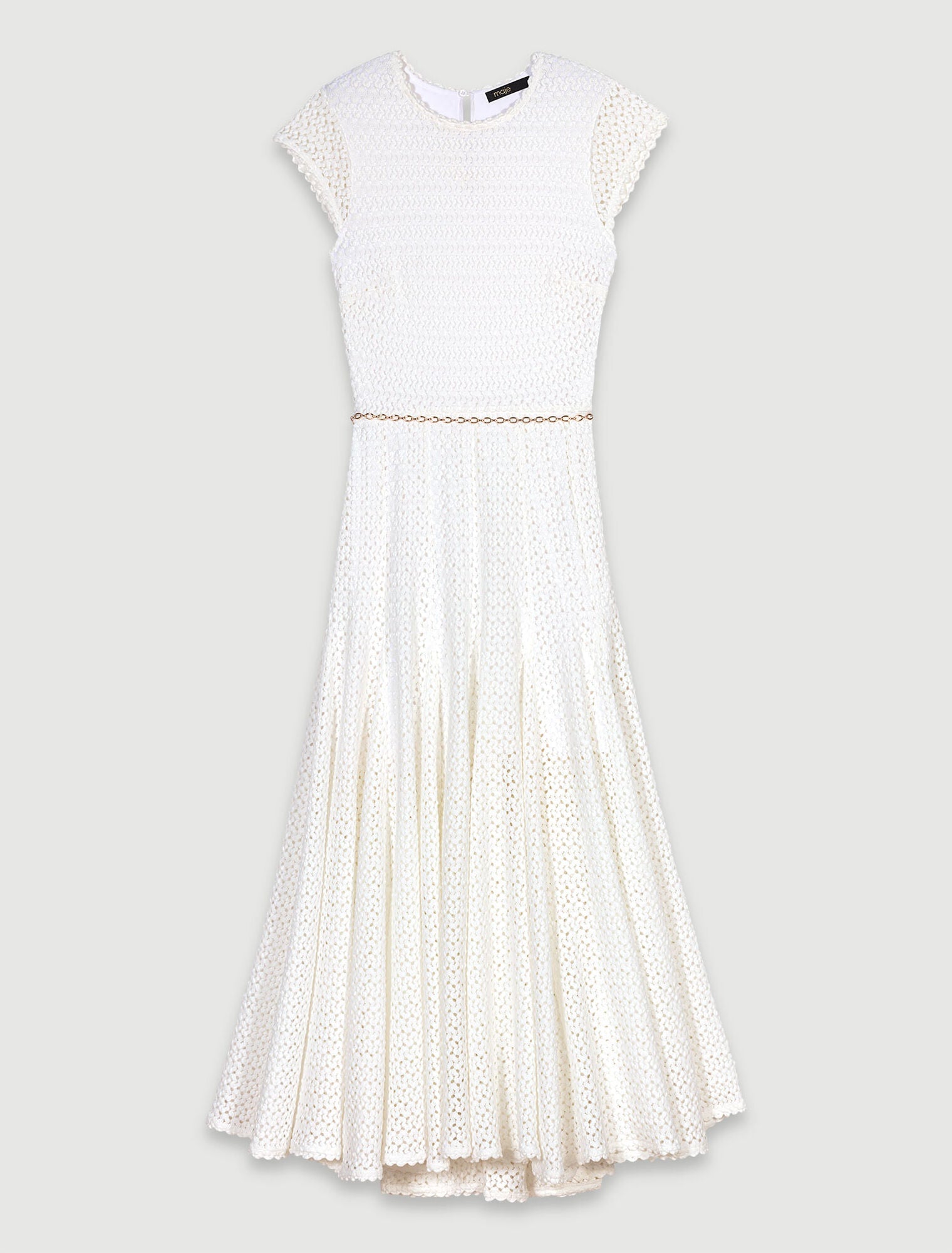 White-Crochet-knit maxi dress