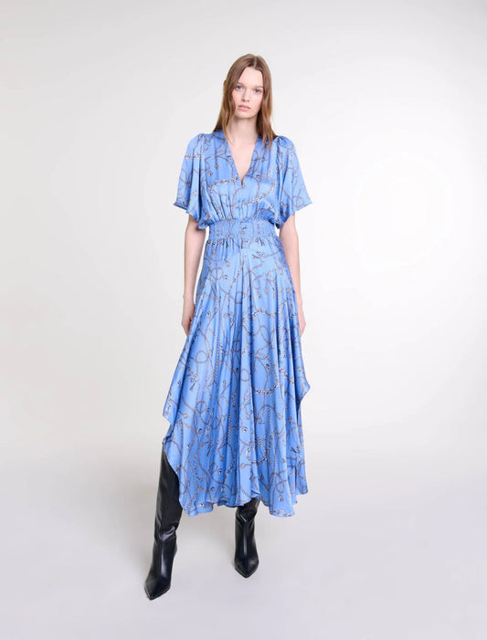 Blue Chain Print featured Patterned maxi dress