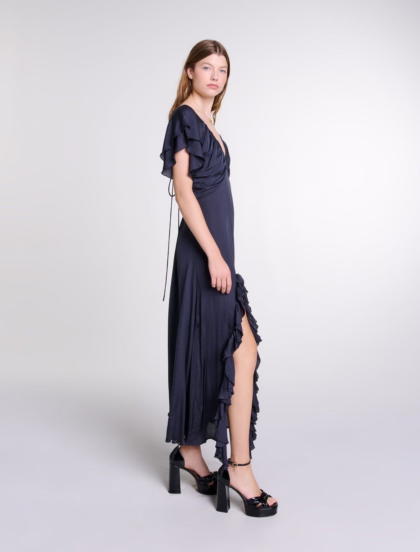 Black   Open-back maxi dress