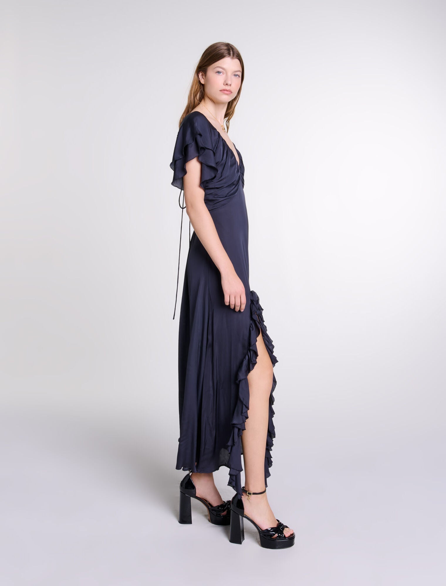 Black   Open-back maxi dress