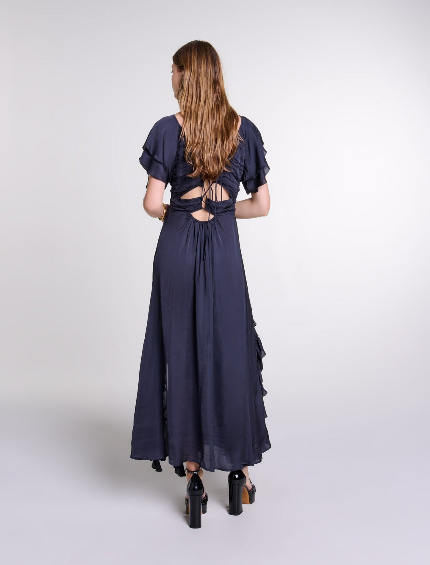 Black   Open-back maxi dress