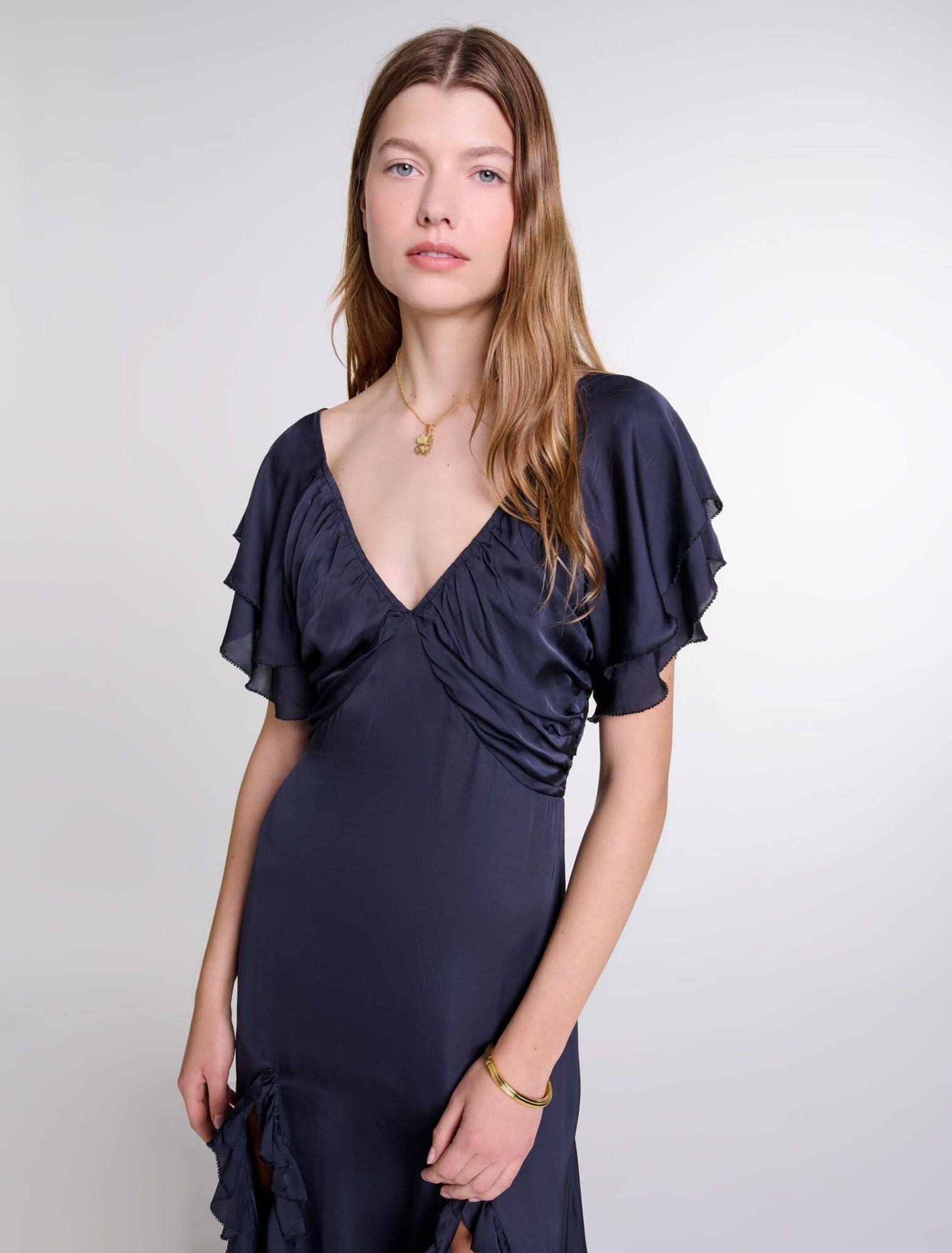 Black   Open-back maxi dress