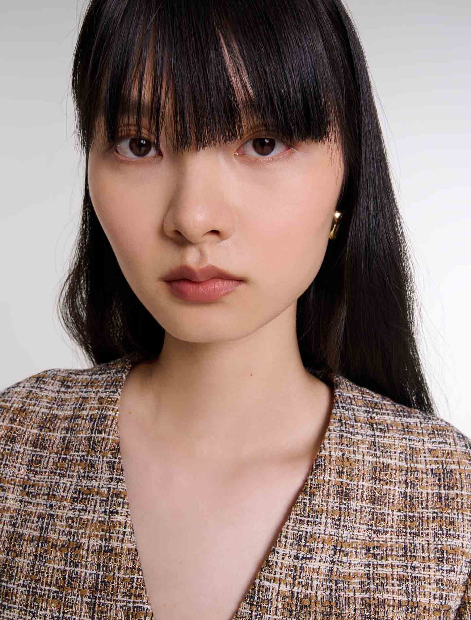 Brown   Short Tweed Dress
