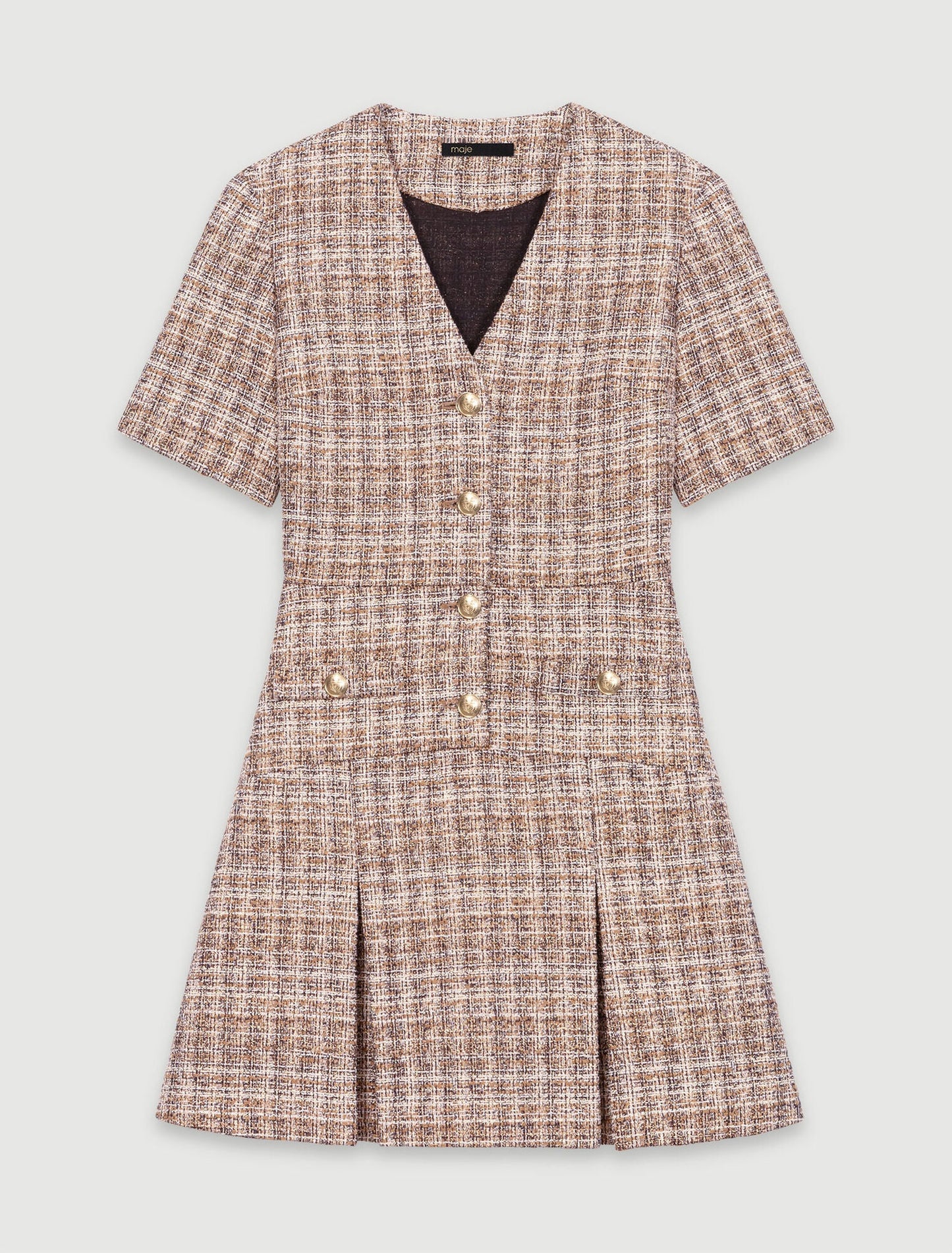 Brown   Short Tweed Dress