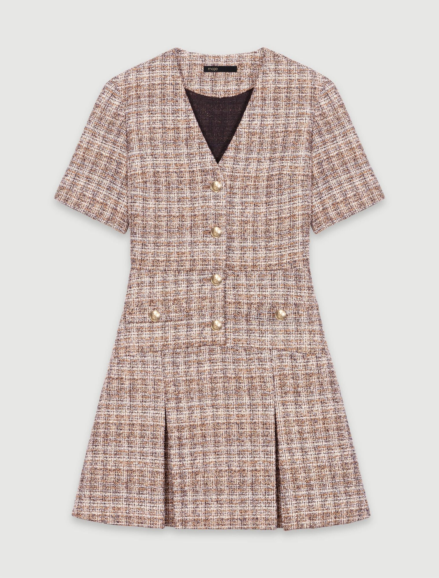 Brown   Short Tweed Dress