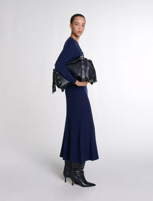 Navy  -Knit maxi dress