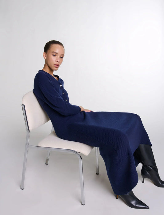 Navy  -Knit maxi dress
