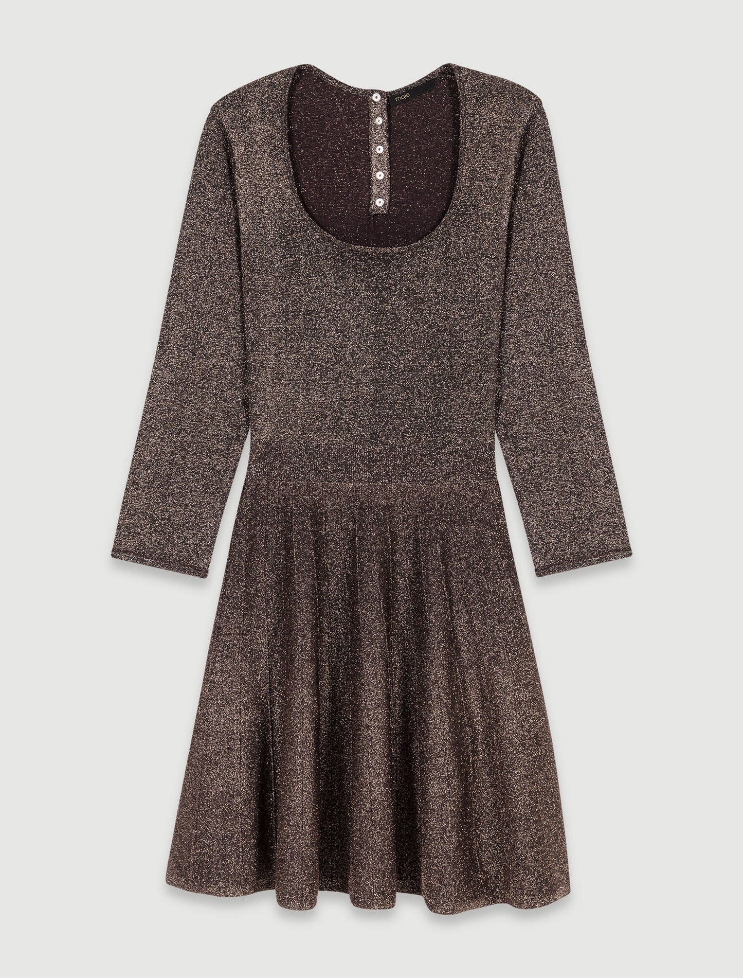 Gold  -Shiny Knit Short Dress