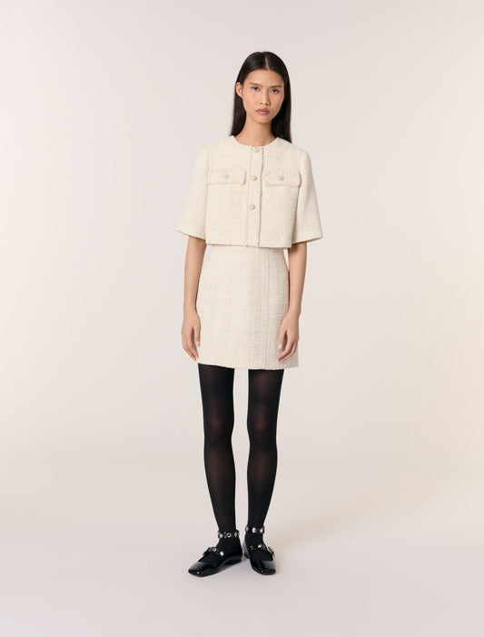 Ecru featured Tweed 2-in-1 short dress
