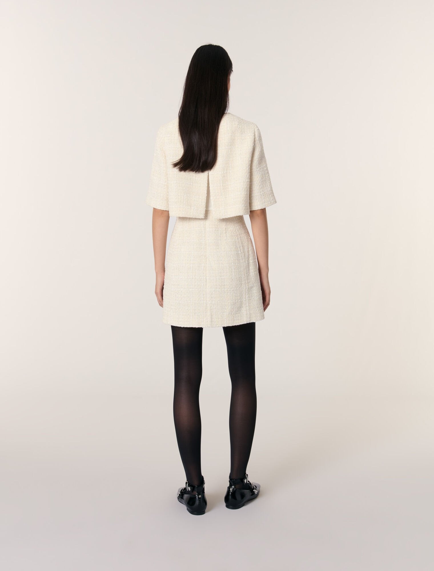 Ecru Tweed 2-in-1 short dress