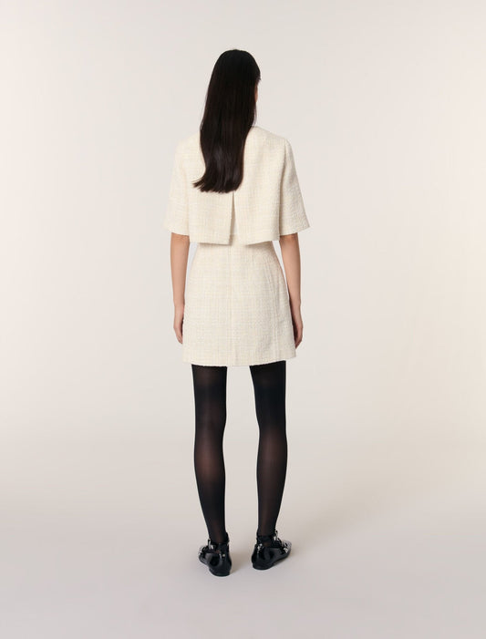 Ecru Tweed 2-in-1 short dress