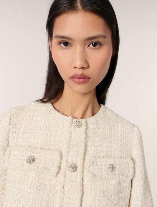 Ecru Tweed 2-in-1 short dress