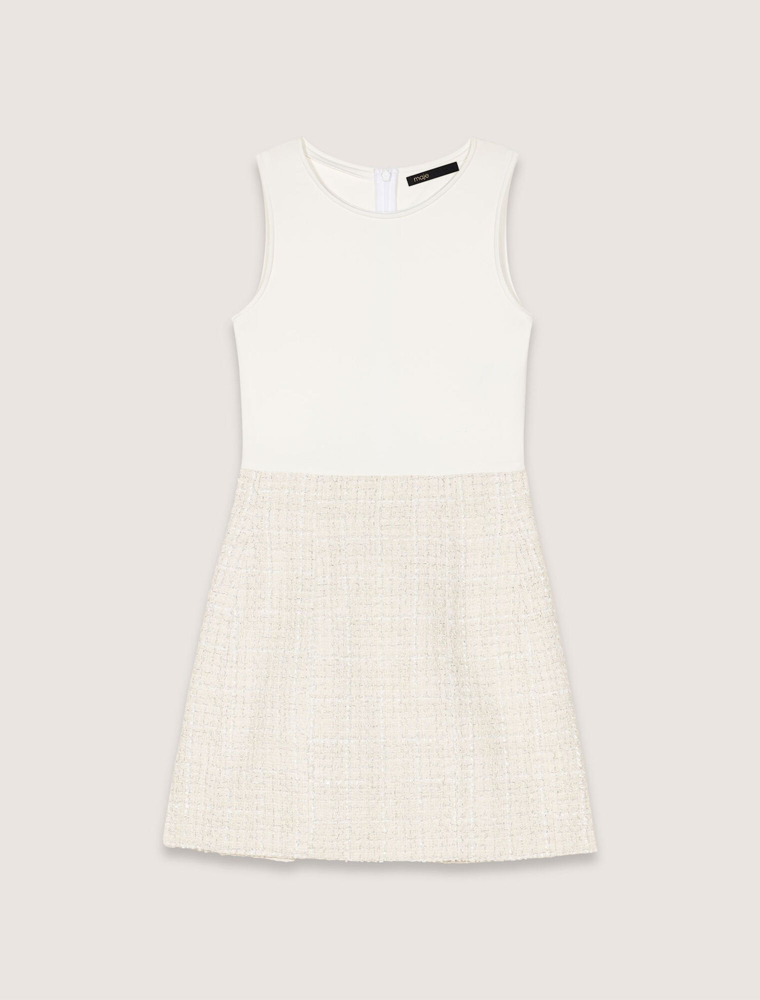 Ecru Tweed 2-in-1 short dress