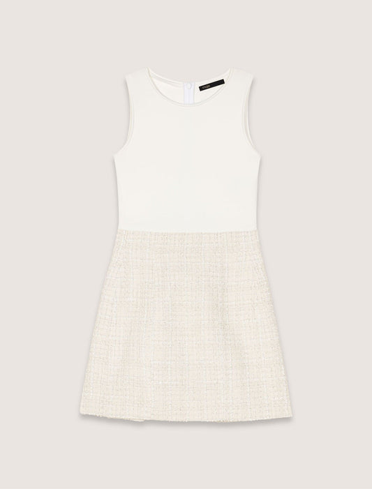 Ecru Tweed 2-in-1 short dress