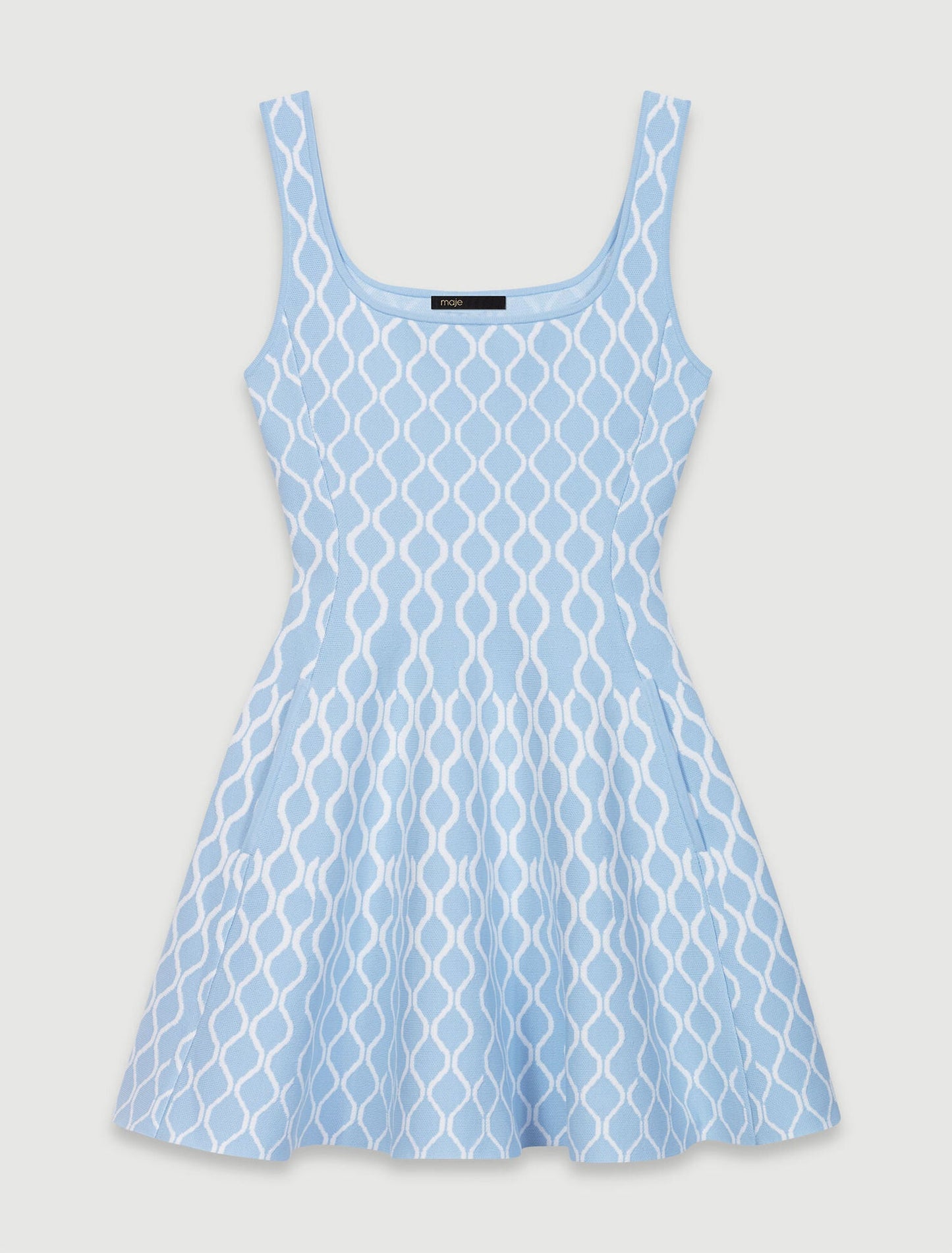 Blue/white  -Jacquard knit short dress