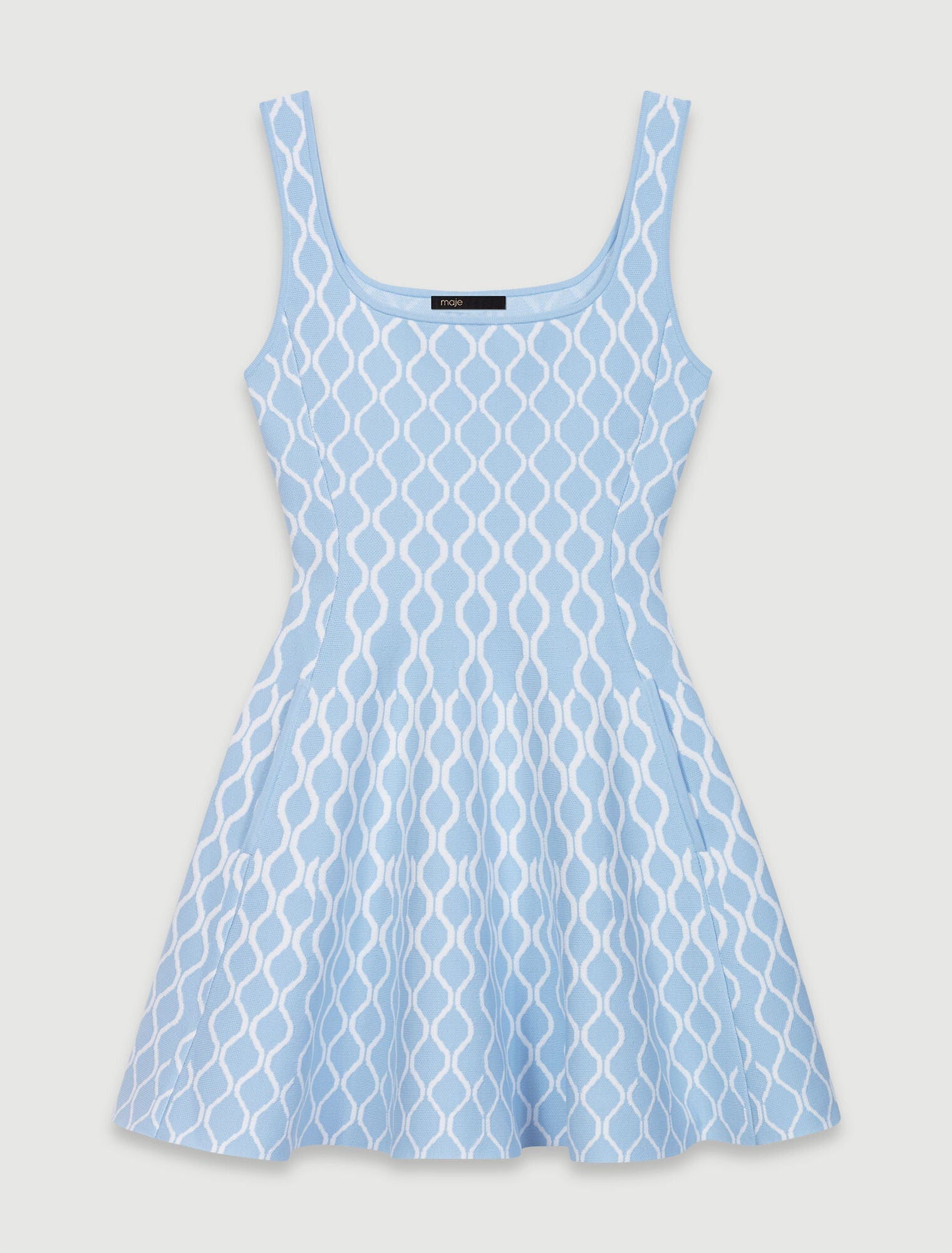 Blue/white  -Jacquard knit short dress