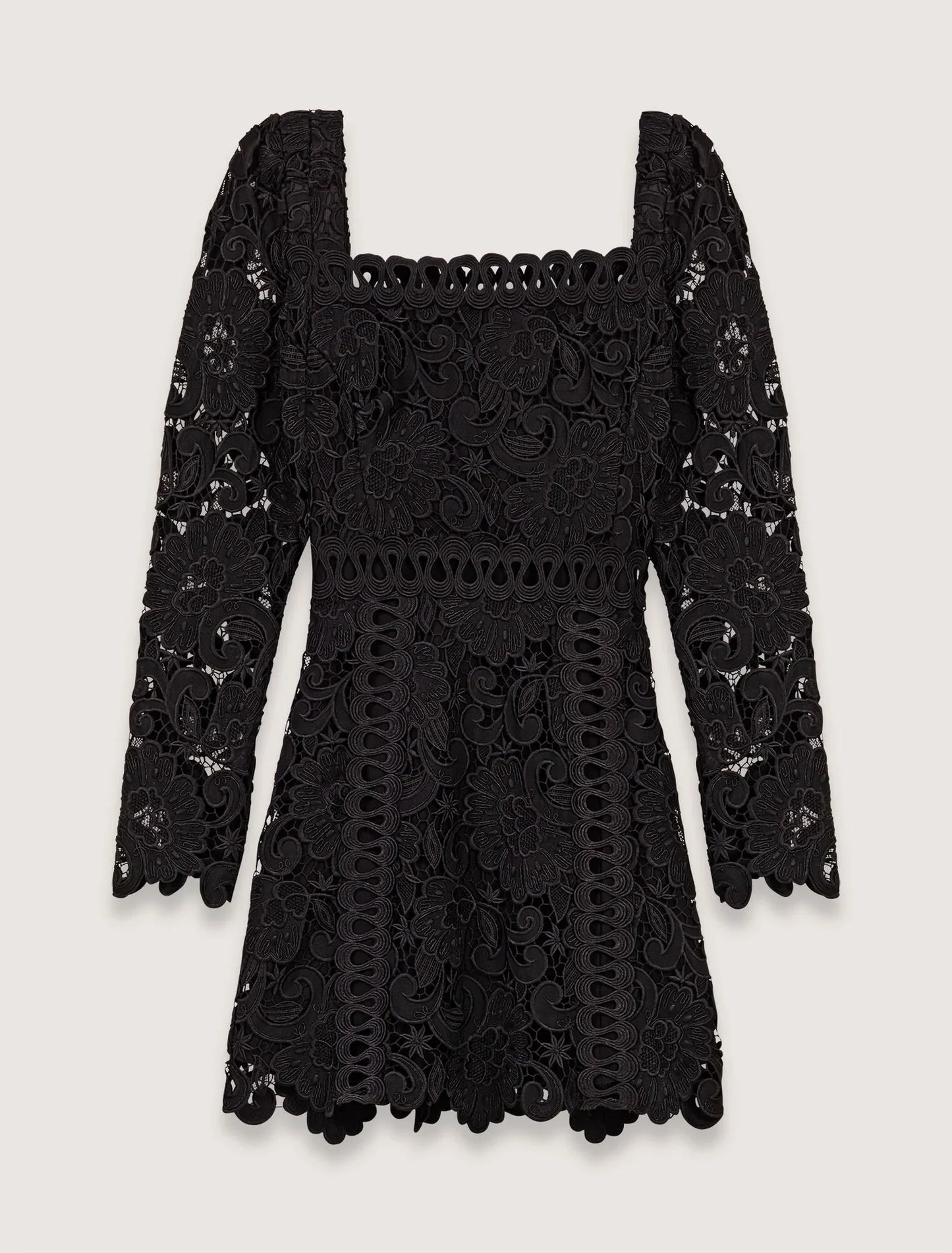 Black-Short Guipure Dress
