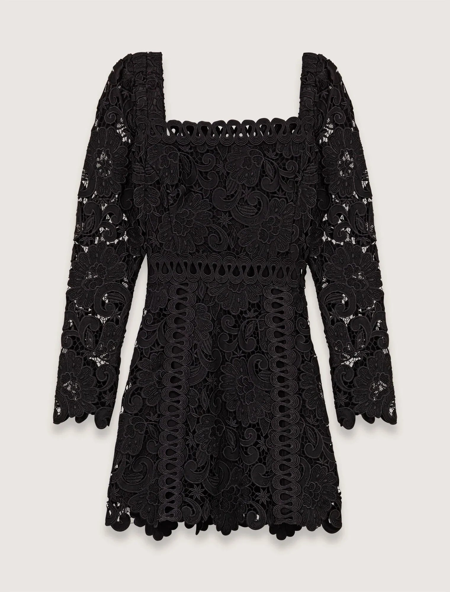 Black-Short Guipure Dress
