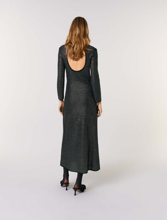 Black Rhinestone Maxi Dress