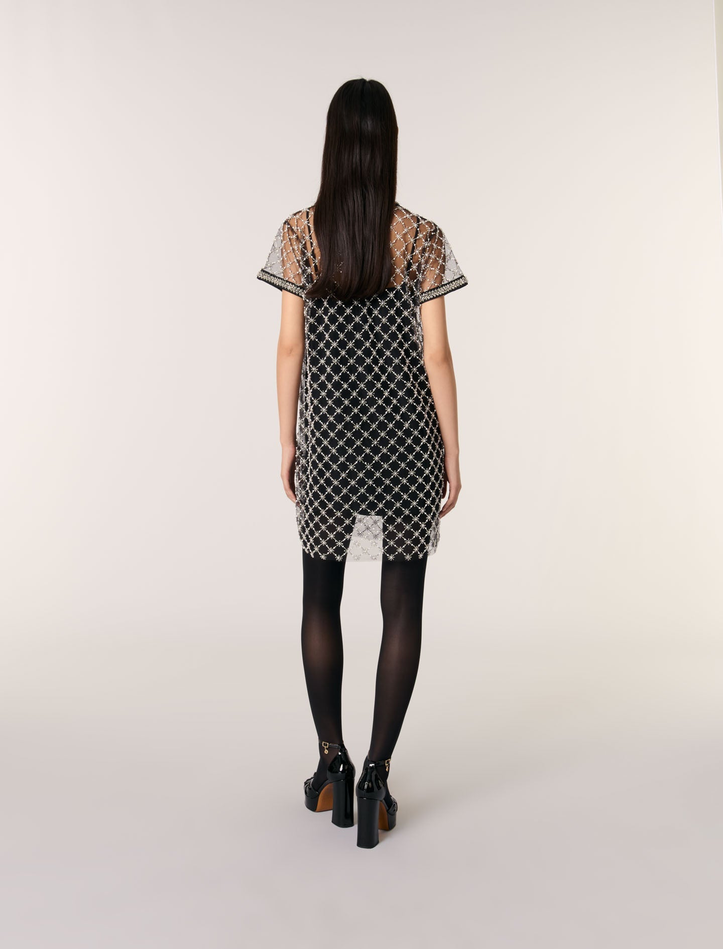 Black Mesh Mini Dress