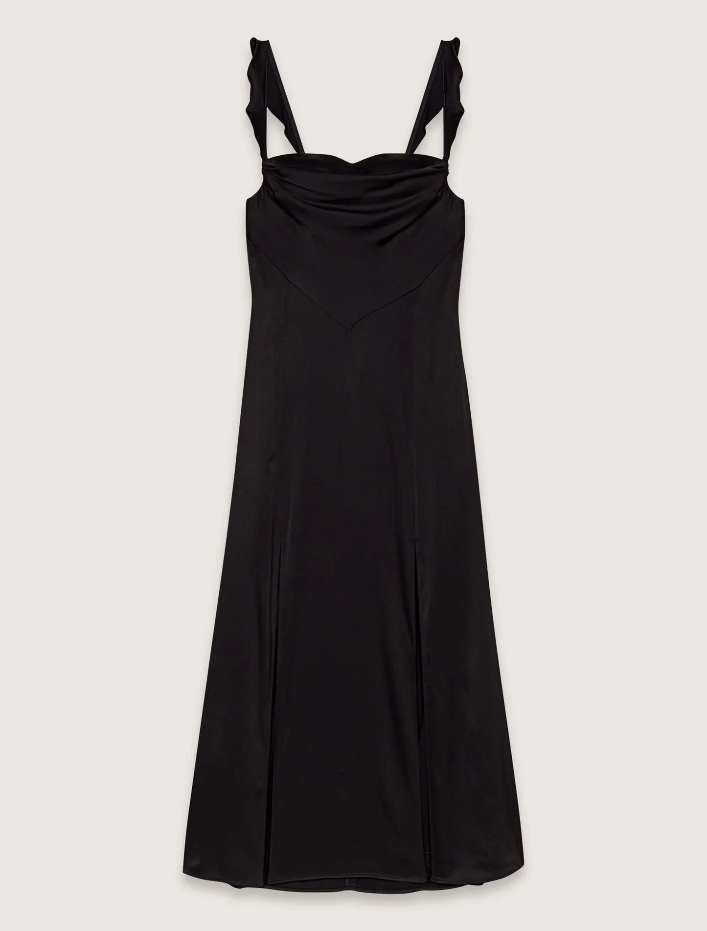 Black-Satin-look maxi dress