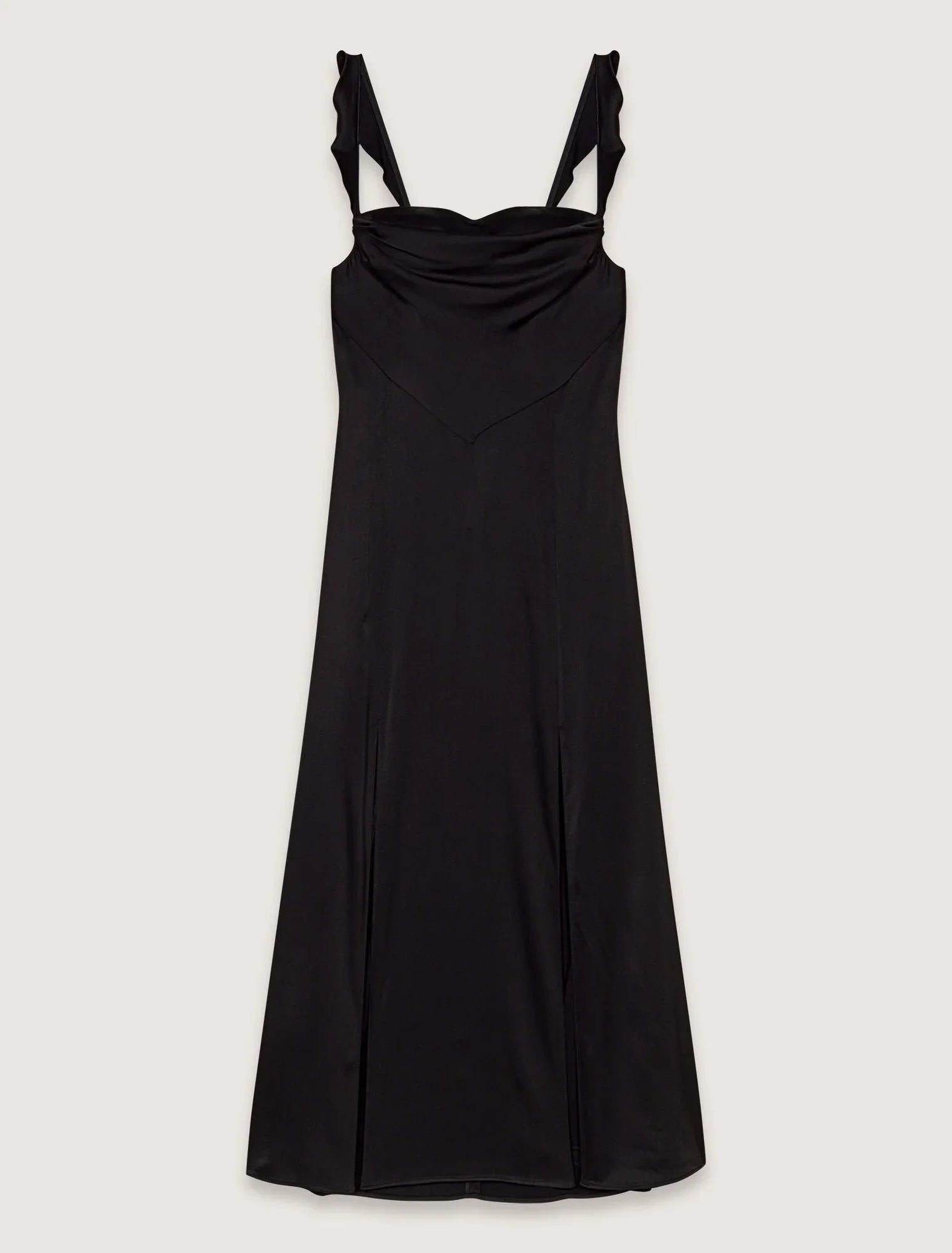 Black-Satin-look maxi dress