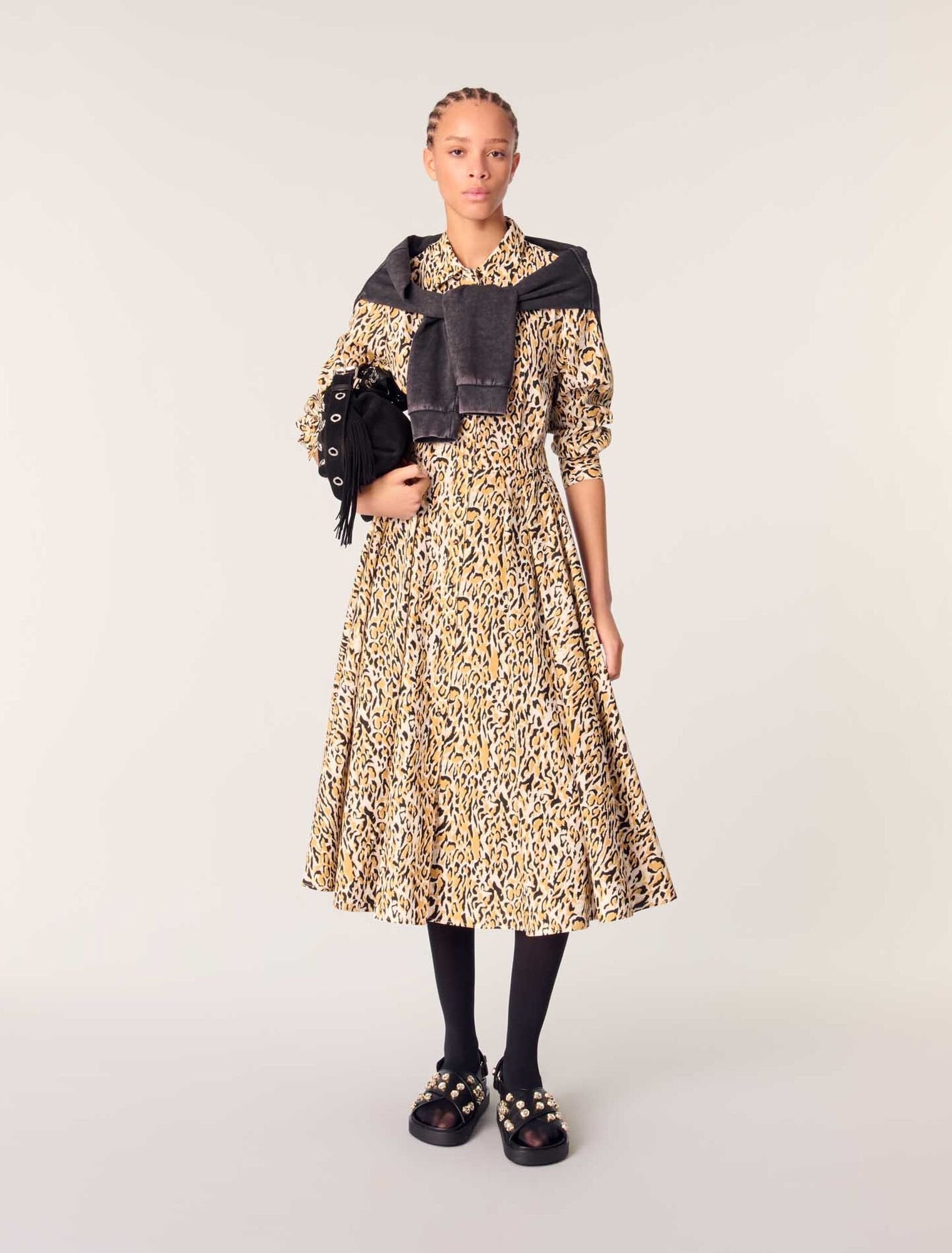 Leopard print-featured-Leopard print midi dress