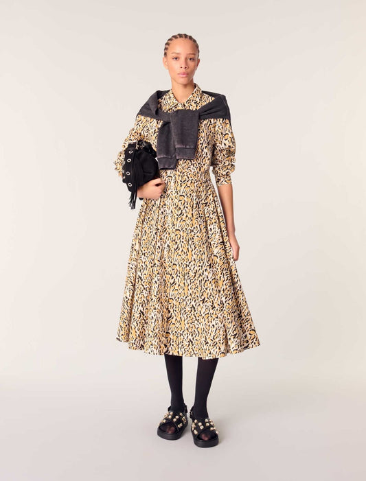 Leopard print-featured-Leopard print midi dress