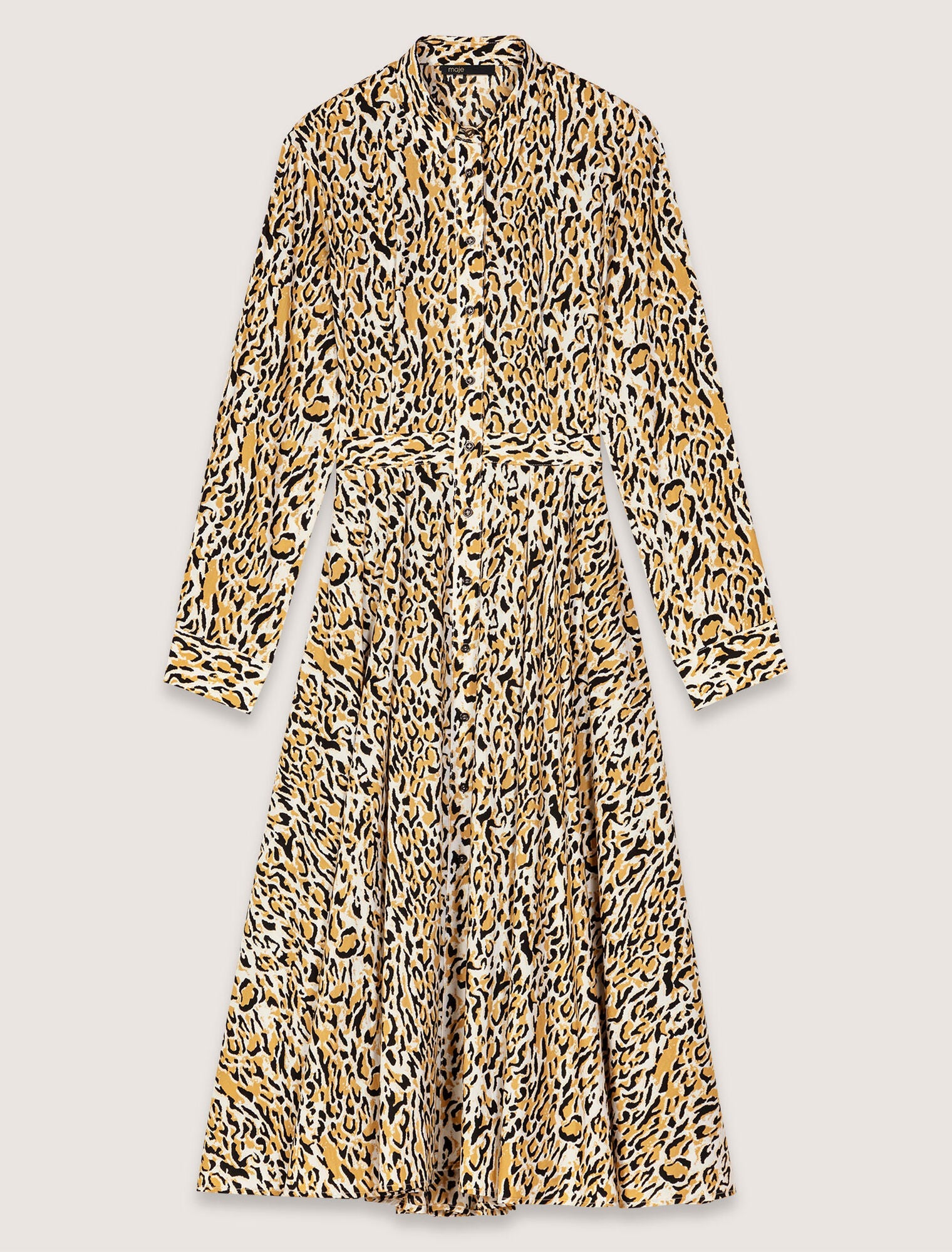 Leopard print-Leopard print midi dress