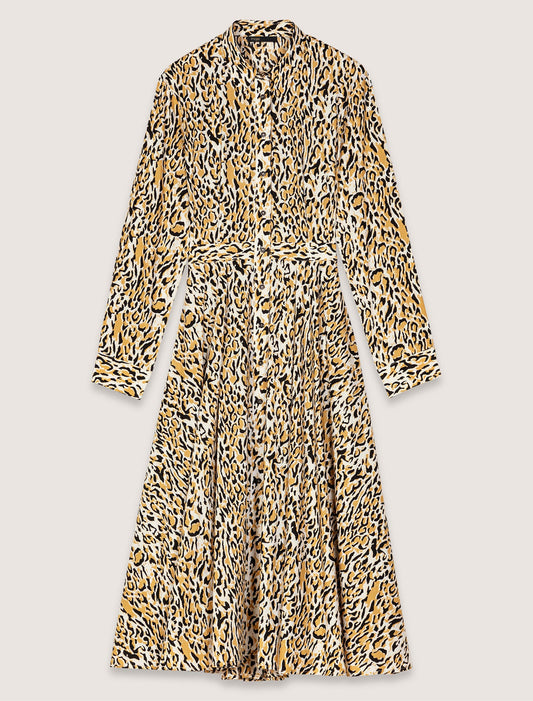 Leopard print-Leopard print midi dress