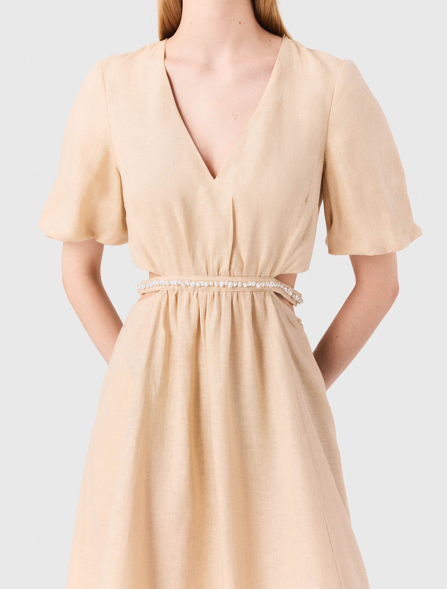 Beige-Linen maxi dress