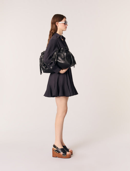 Navy-Short crepe dress