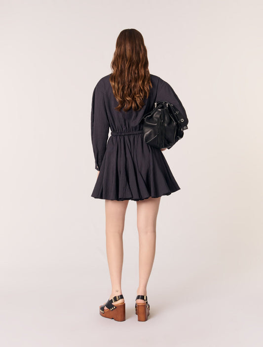Navy-Short crepe dress