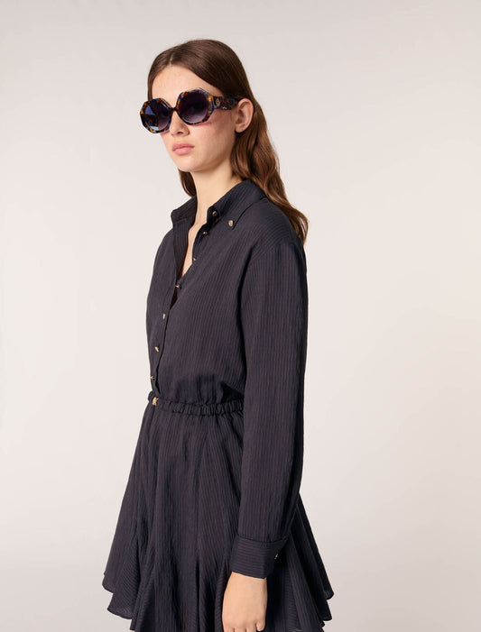 Navy-Short crepe dress