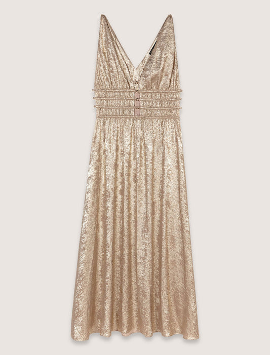 Gold-Metallic maxi dress