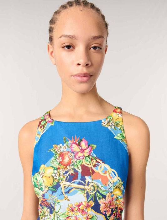 Multicolor floral print-Patterned shift dress