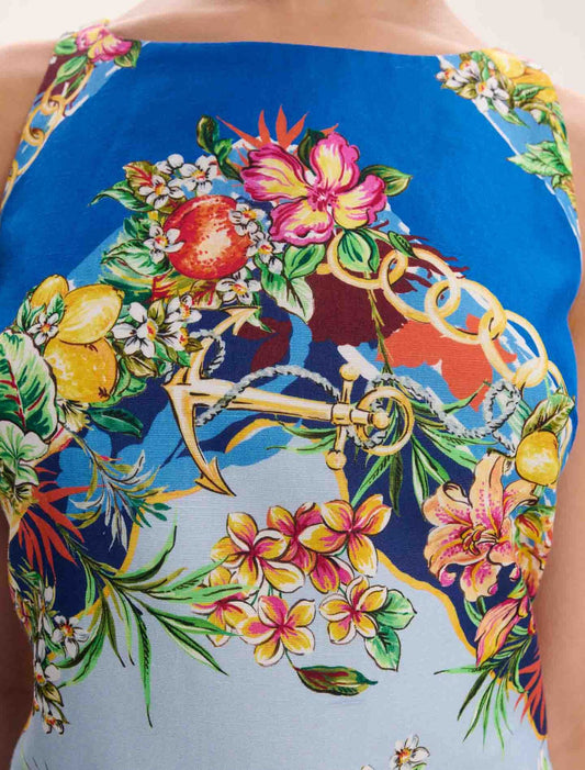 Multicolor floral print-Patterned shift dress