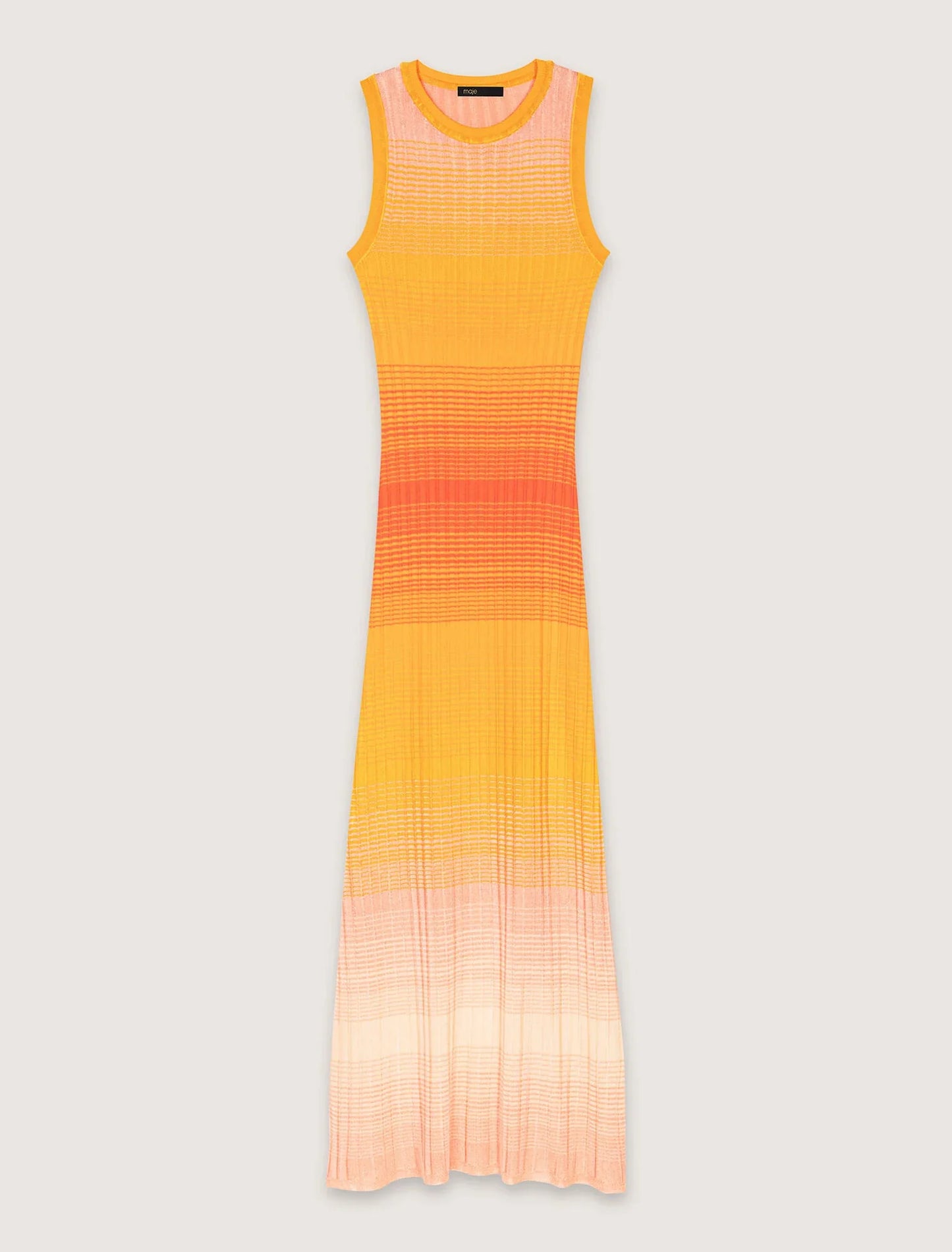 Orange-Tie-dye knit maxi dress