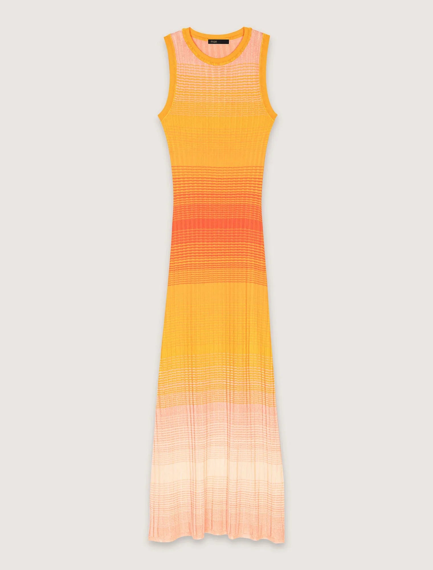 Orange-Tie-dye knit maxi dress