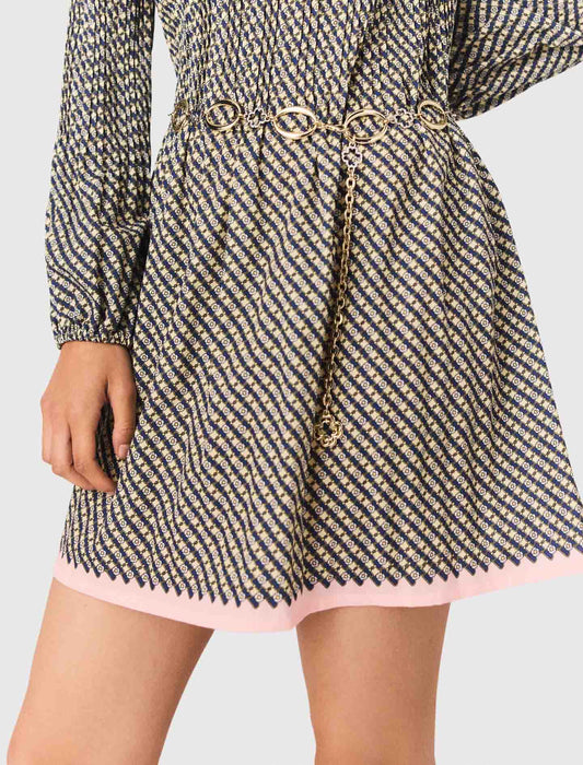 Patterned pleated dress