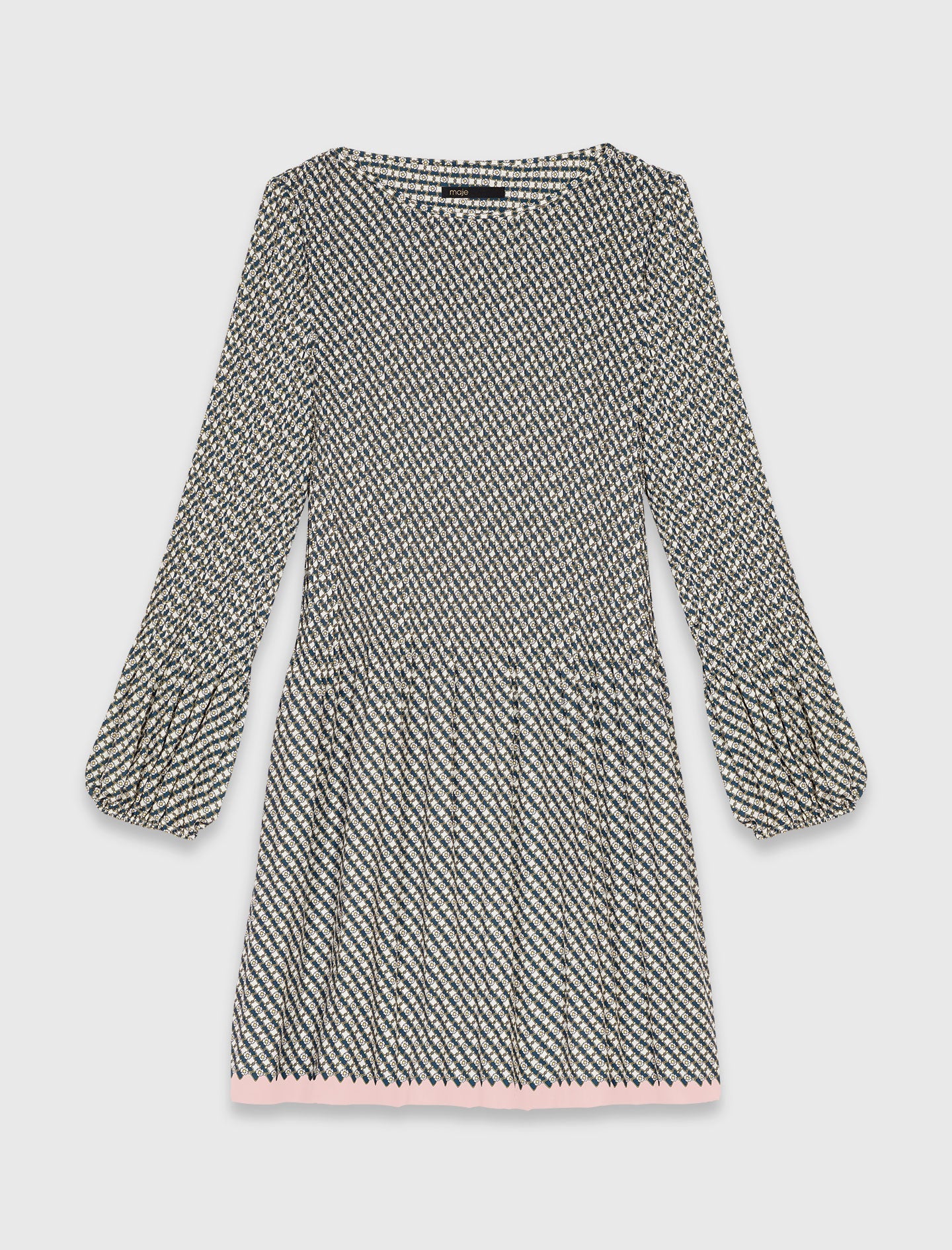 Patterned pleated dress