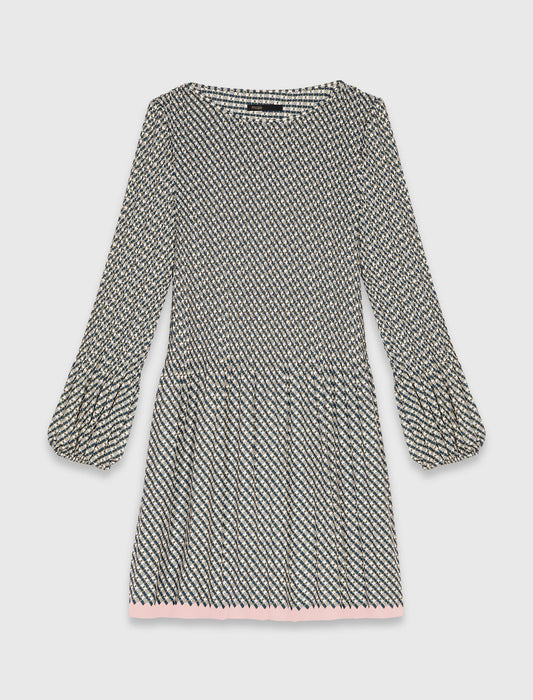 Patterned pleated dress