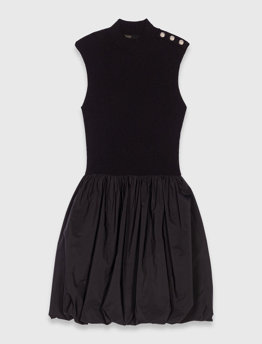 Short mesh and taffeta dress
