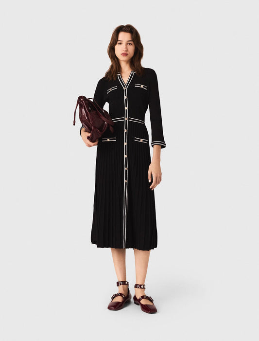 Knit midi dress Black