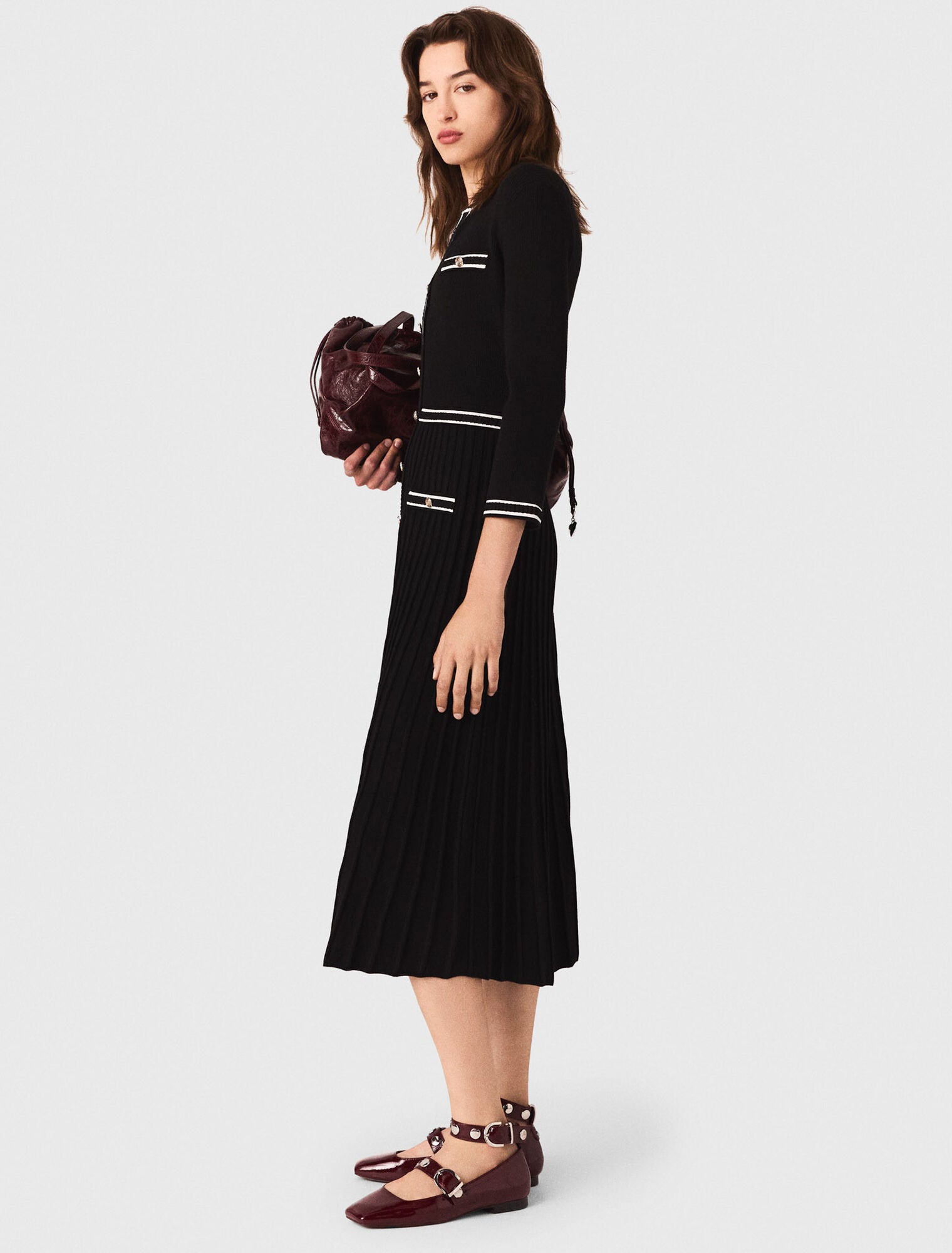 Knit midi dress Black
