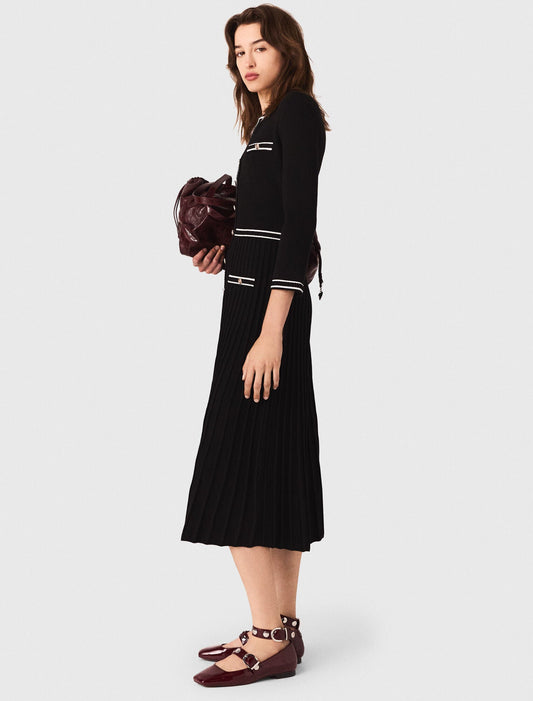 Knit midi dress Black