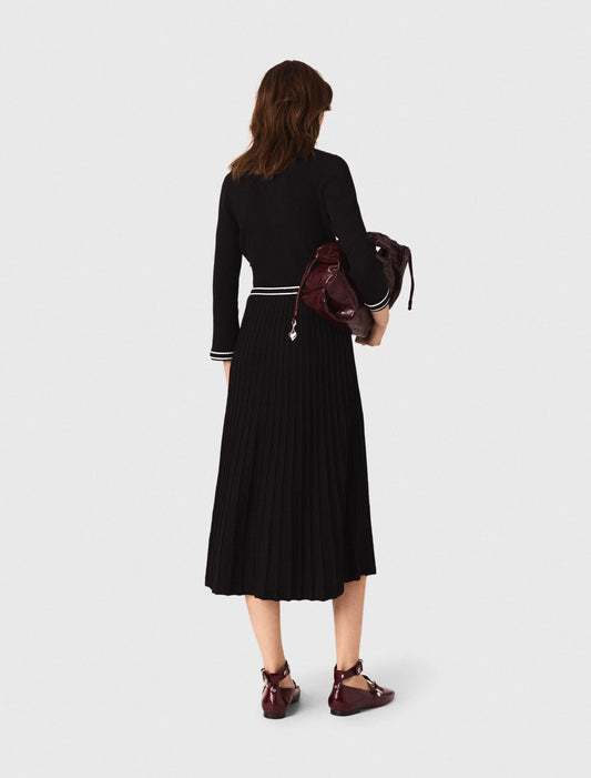 Knit midi dress Black