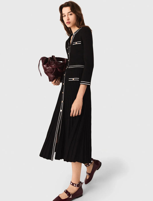 Knit midi dress Black