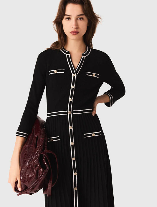 Knit midi dress Black