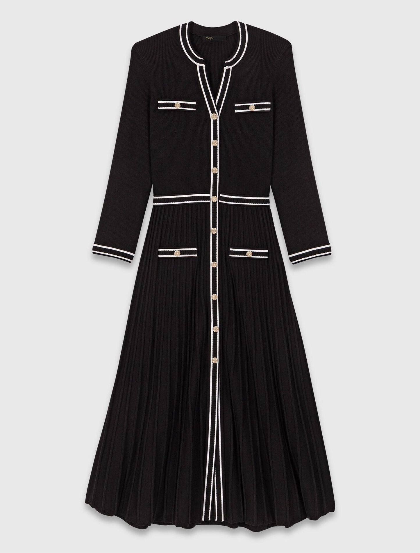 Knit midi dress Black